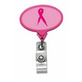 Jumbo Hot Pink Oval Retractable Badge Reel (Polydome)